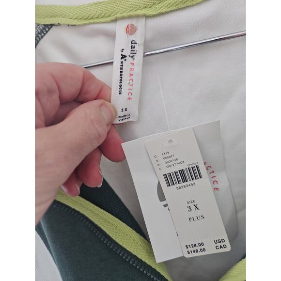 Anthropologie A+ daily Practice Color Block Zip SPORTY SWEATSHIRT DRESS 3X NWT - Picture 3 of 8